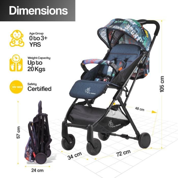 R For Rabbit Stroller Pocket Stroller Lite Black Multi