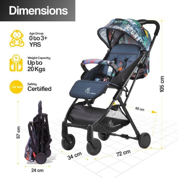 R For Rabbit Stroller Pocket Stroller Lite Black Multi