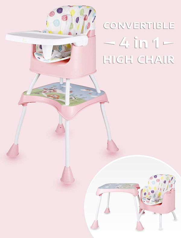 R For Rabbit High Chair Cherry Berry Grand Pink White