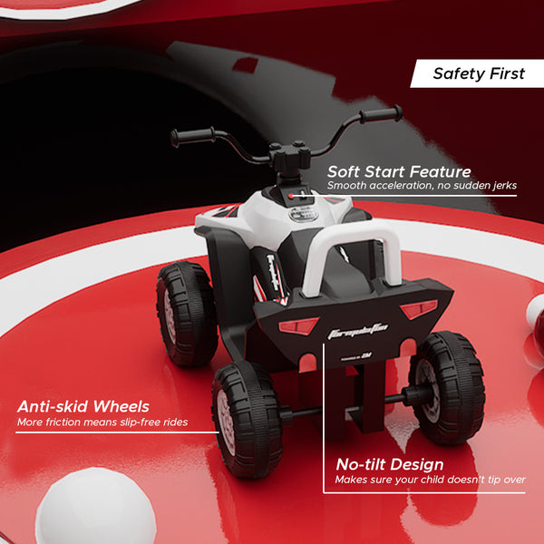 EMotorad Formula Fun Turbo Trek ATV Ride On - White