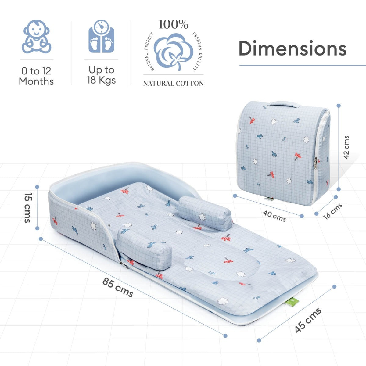 R For Rabbit Bedding Baby Nest Lite Grey