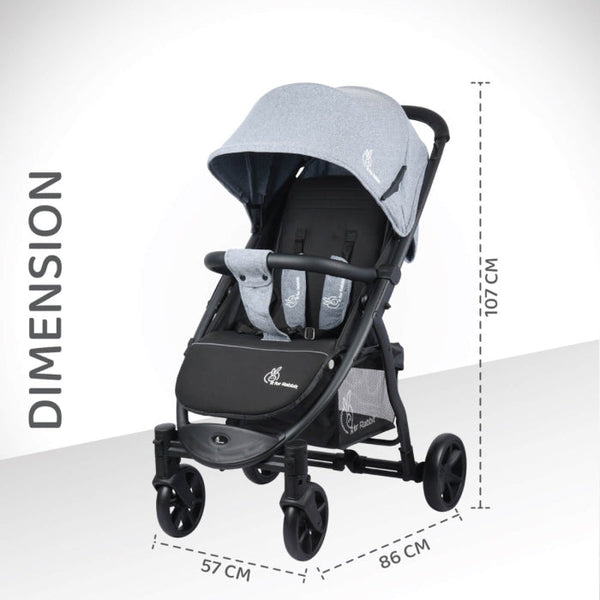 R For Rabbit Stroller Falcon Flight Grey Black