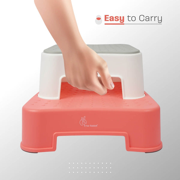 R For Rabbit Potty Step Stool Tiny Feets Red White