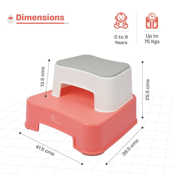 R For Rabbit Potty Step Stool Tiny Feets Red White