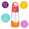 B Box Tritan Straw Drink Bottle 450Ml - Strawberry Shake Pink Orange