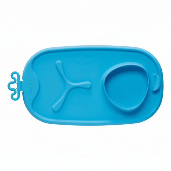 b.box Roll + Go Silicone Mealtime Mat with Spoon β Blush