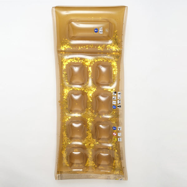 SUNNYLIFE Gold Color Inflatable Retro Lie-On Disco