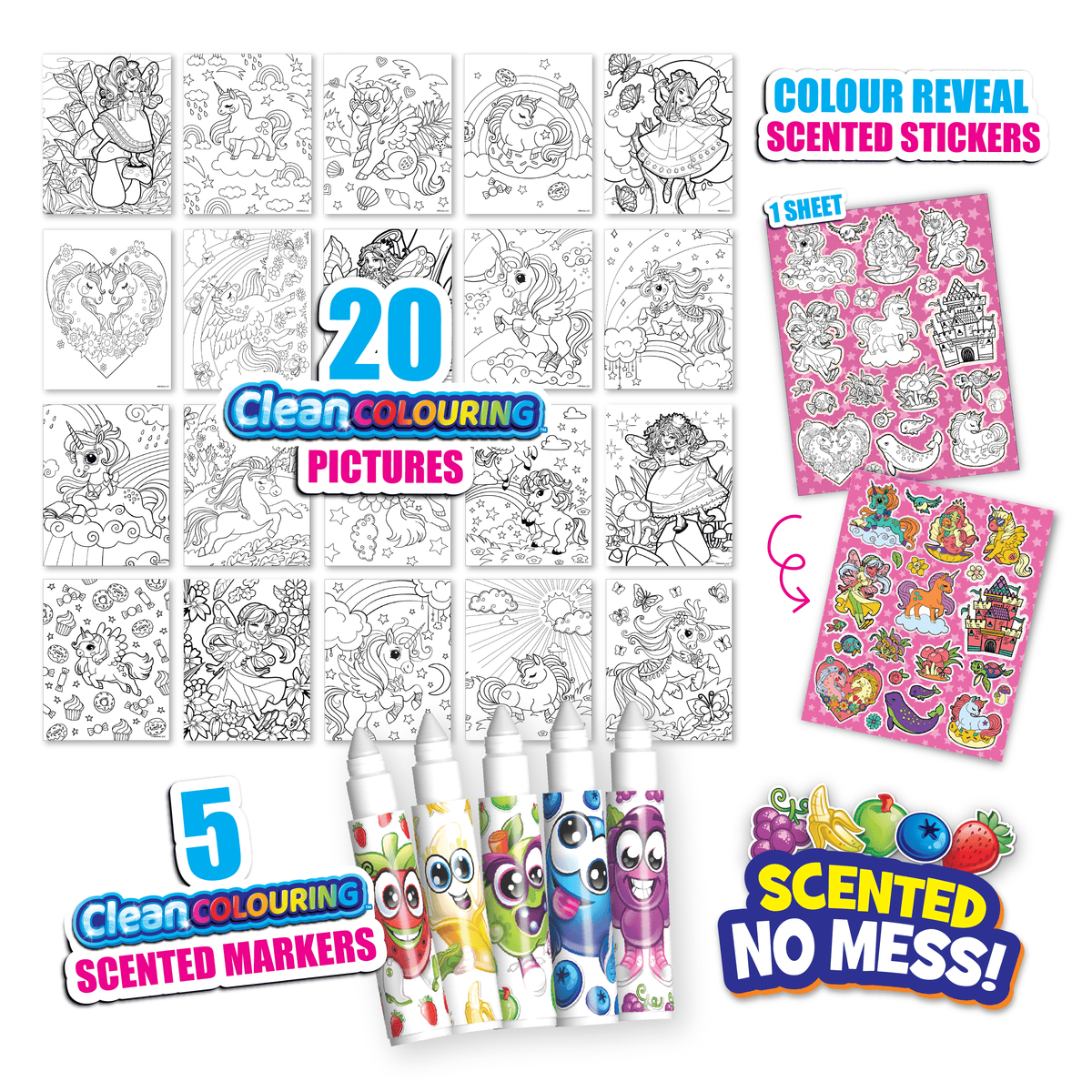 Scentos CleanColouring Markers Enchanted Set