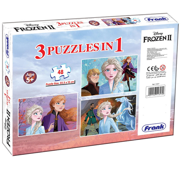 Frank Frozen II 3 In 1 Puzzles for Kids age 5Y+