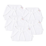 Tinycare Reusable Baby Nappies With Coloured Borders Plain White ( Pack of 5 ) - Medium Size