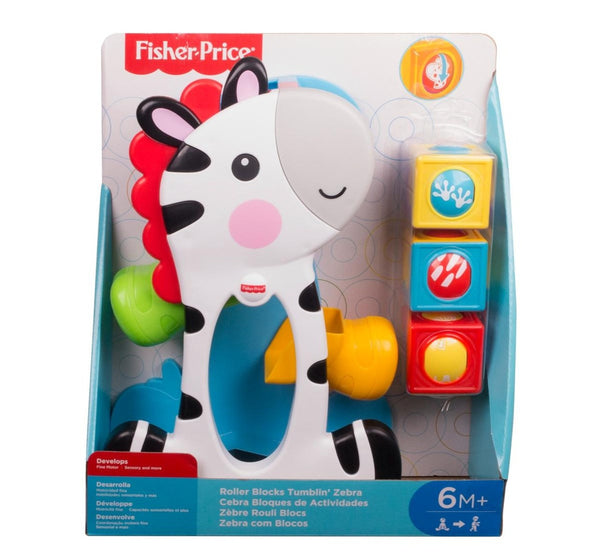 Fisher-Price Roller Blocks Tumblin' Zebra, Infant-Preschool Total, 6M+, Multicolour