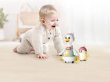 HOLA Waddling Duck Family HE998701 Musical Dancing Duck Toy Set with Mama & Baby Duck | 6+ Months