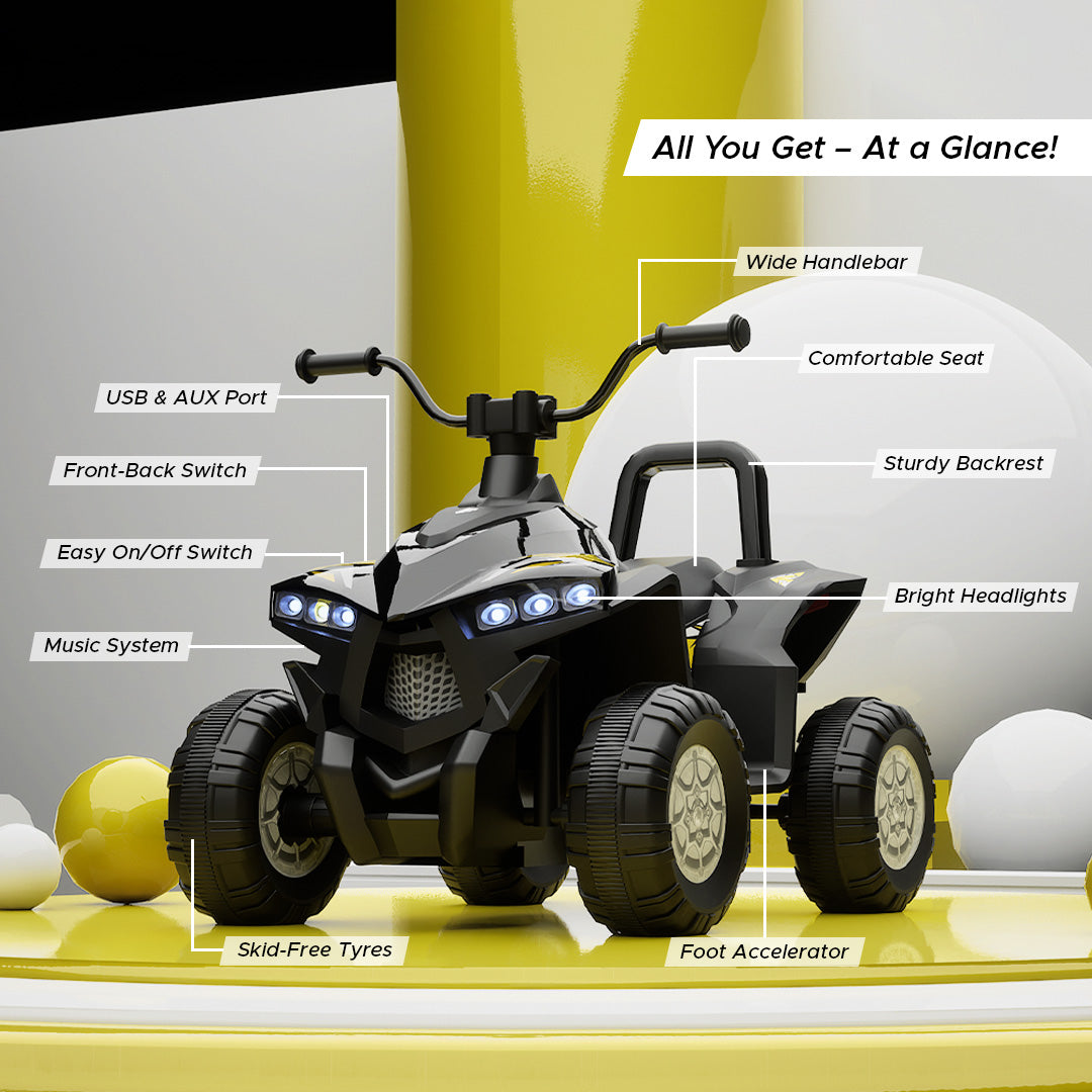Formula Fun by EMotorad Turbo Trek Electric ATV Ride-On 3Y+ Yellow