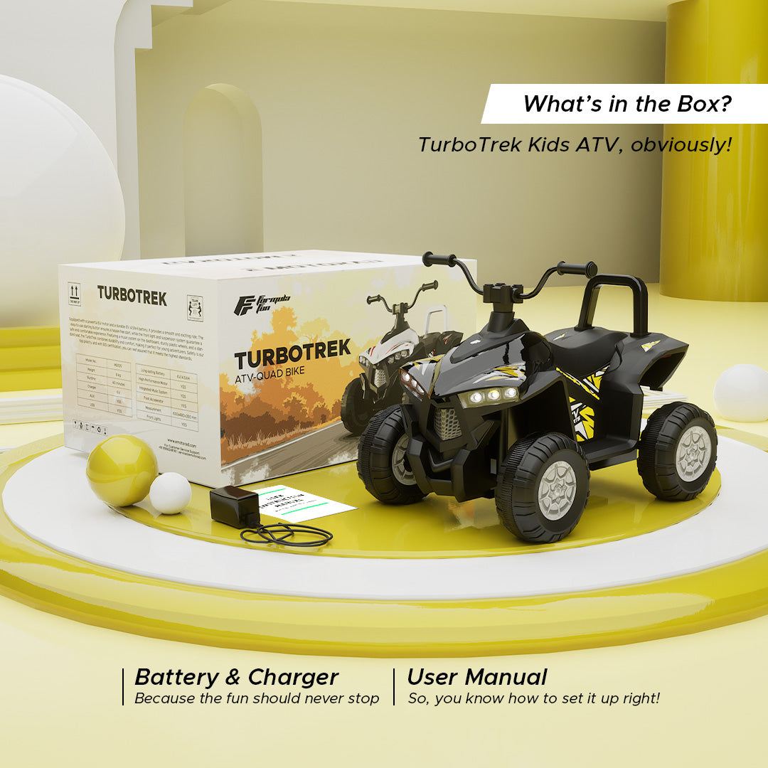 Formula Fun by EMotorad Turbo Trek Electric ATV Ride-On 3Y+ Yellow