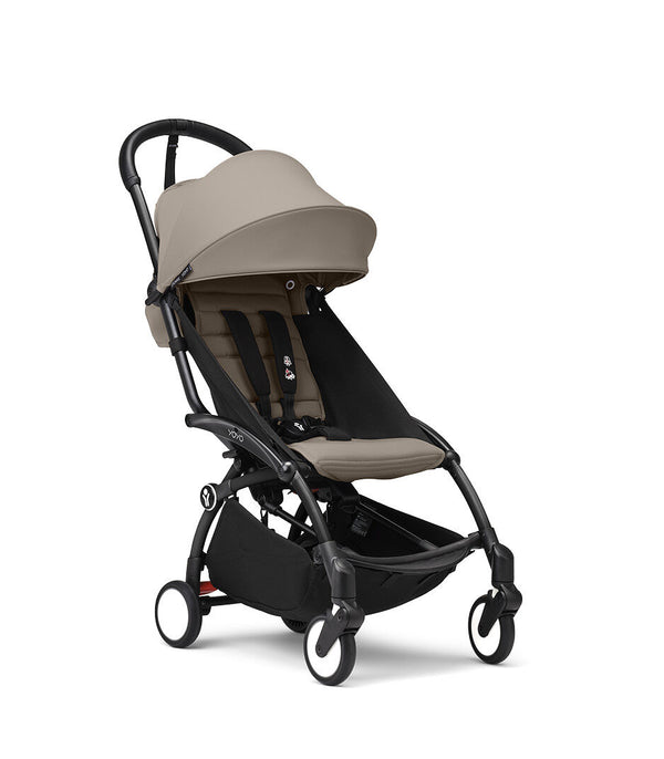 Babyzen Stroller YOYO³ with 6+ Color Pack - Black Frame - Taupe