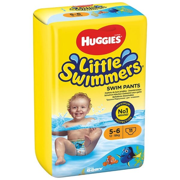Huggies Little Swimmers Swim Nappies, Size 5 To Size 6, 12kg-18kg, 11 Pants