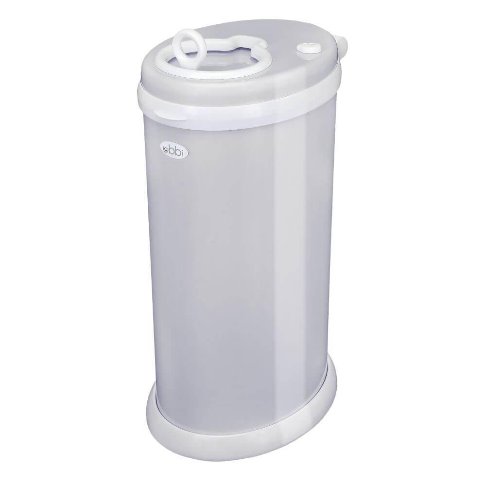 Ubbi Stainless Steel Diaper Pail with Child Safety Lock - Grey