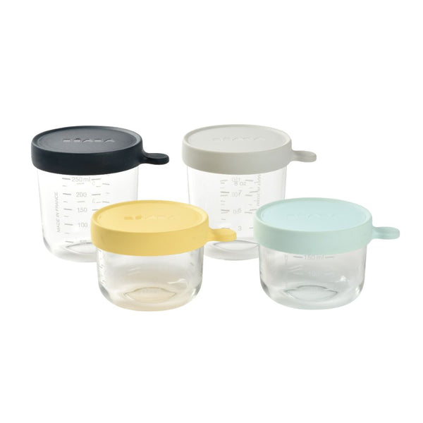 Beaba Glass Conservation Jars Set - 150Ml*2/250Ml*2