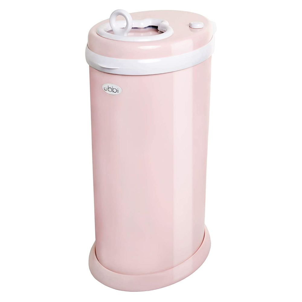 Ubbi Stainless Steel Diaper Pail with Child Safety Lock - Blush Pink