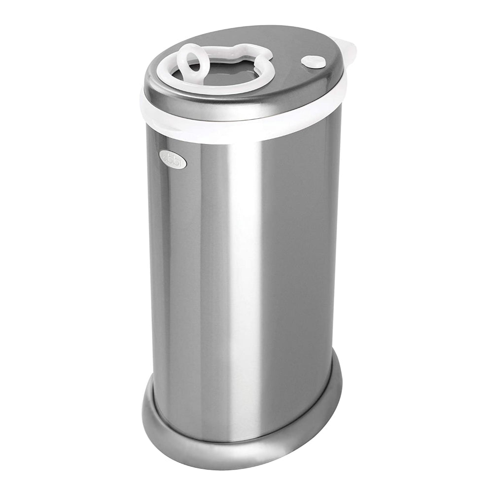 Ubbi Stainless Steel Diaper Pail with Child Safety Lock - Silver