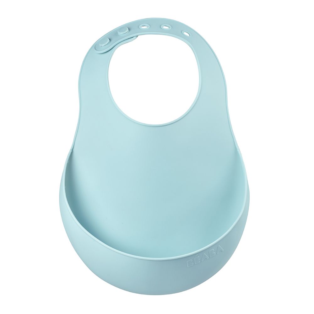 Béaba Silicone Baby Bib with Food Catcher – Airy Green