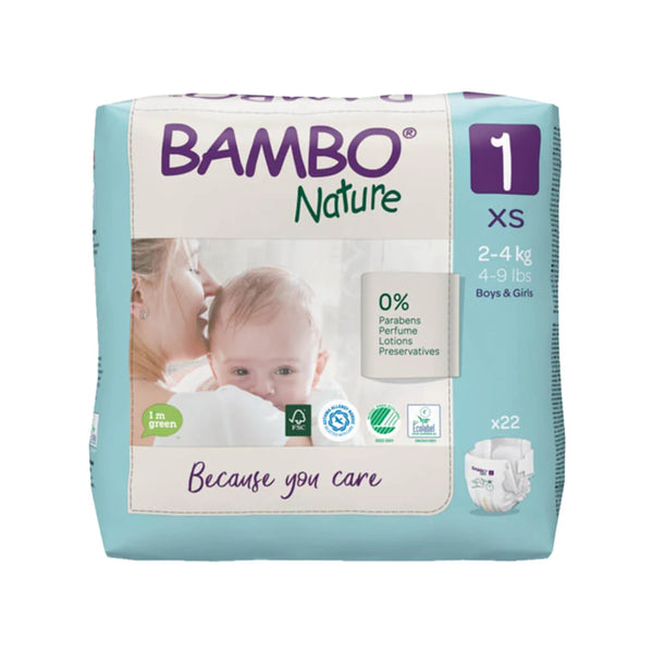 Bambo Nature Diaper - Size 1 Xs (Pack Of 22)