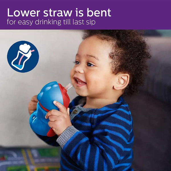 Philips Avent Bendy Twin Handle Straw Cup - Purple 200ml