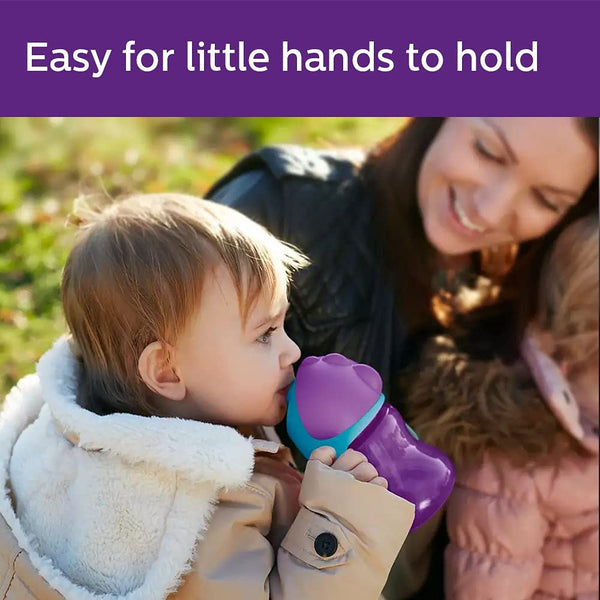Philips Avent Bendy Twin Handle Straw Cup - Purple 200ml