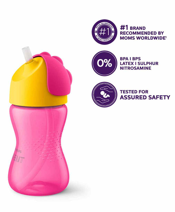 Philips Avent Bendy Straw Cup - Pink (300ml)