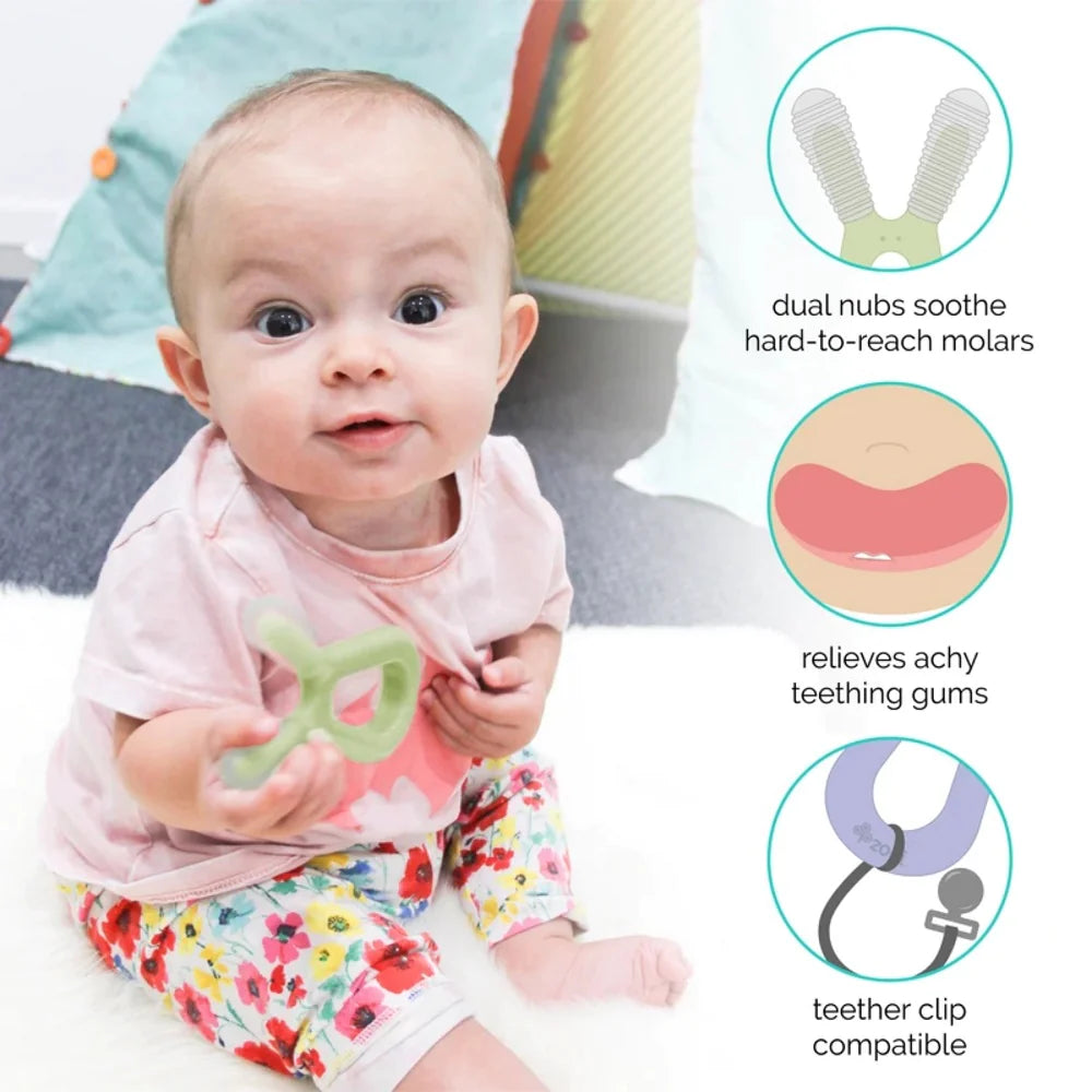 Zoli Bunny Teether Blush/Ash