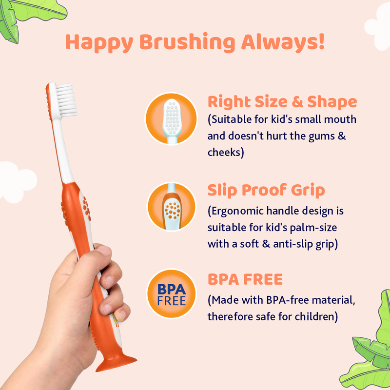 Chicco Kids Soft Toothbrush 3–8 Years Orange