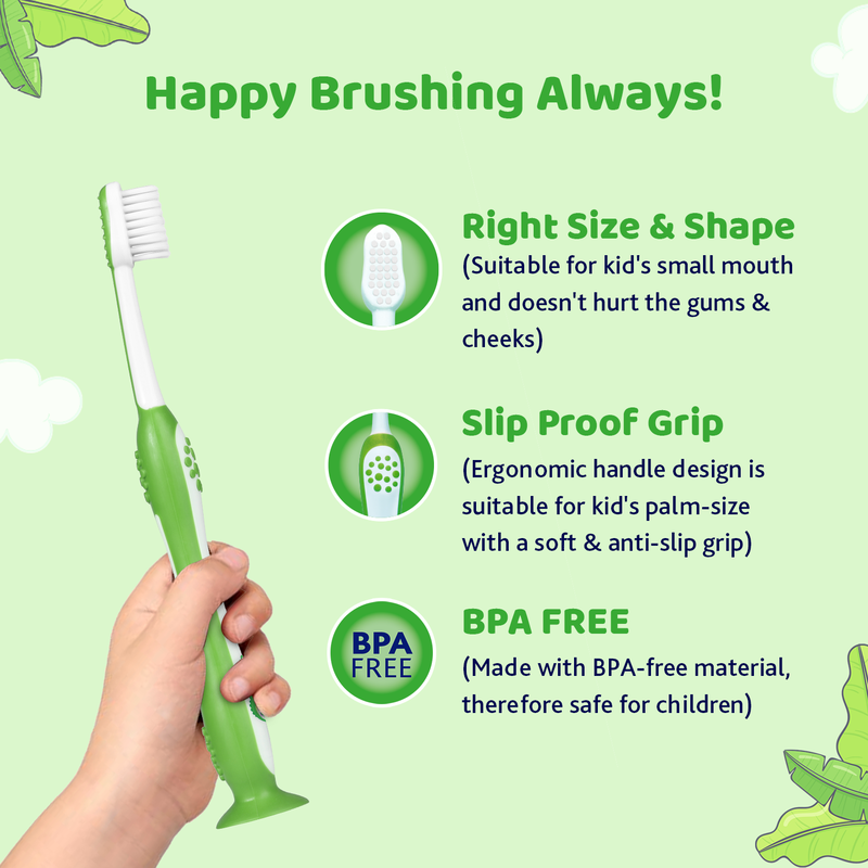 Chicco Kids Soft Toothbrush 3–8 Years Green