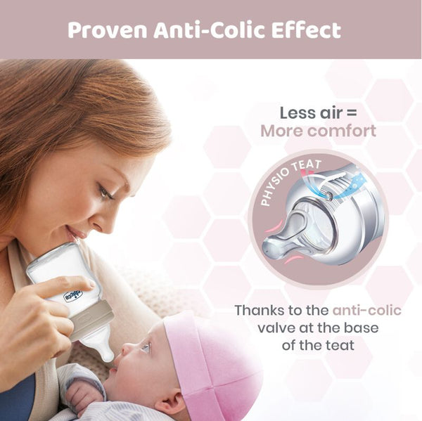 Chicco Well-Being Glass Feeding Bottle 240ML Medium Neutral 2M+