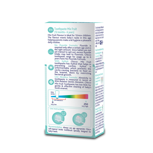 Chicco Tooth Paste Mix Fruit No Fluoride (1Y-6Y) (50G)