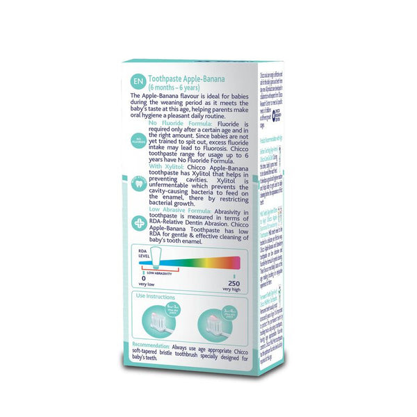 Chicco Tooth Paste Apple Banana No Fluoride (6M-6Y) (50G)