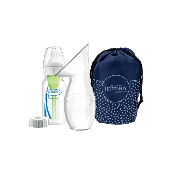 Dr Browns Silicone One-Piece Breast Pump With Options+ Anti-Colic Bottle And Travel Bag