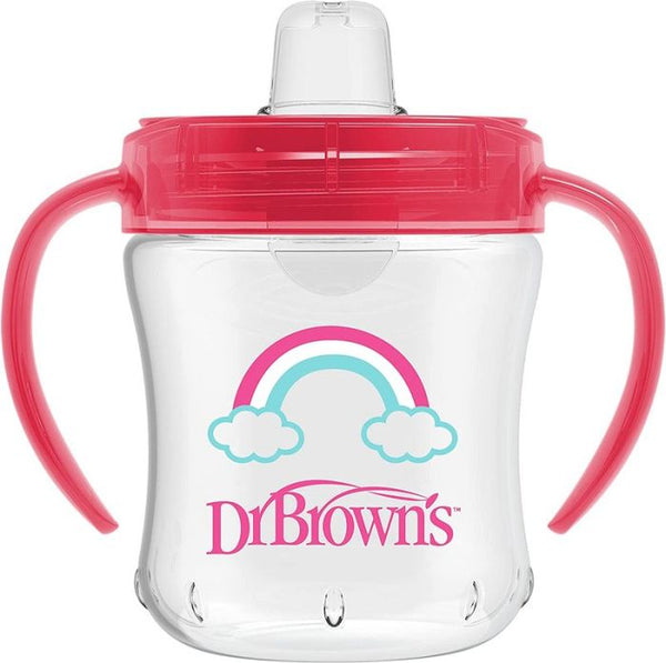 Dr Browns 6 Oz/180 Ml Soft Spout Transition Cup With Handle Pink