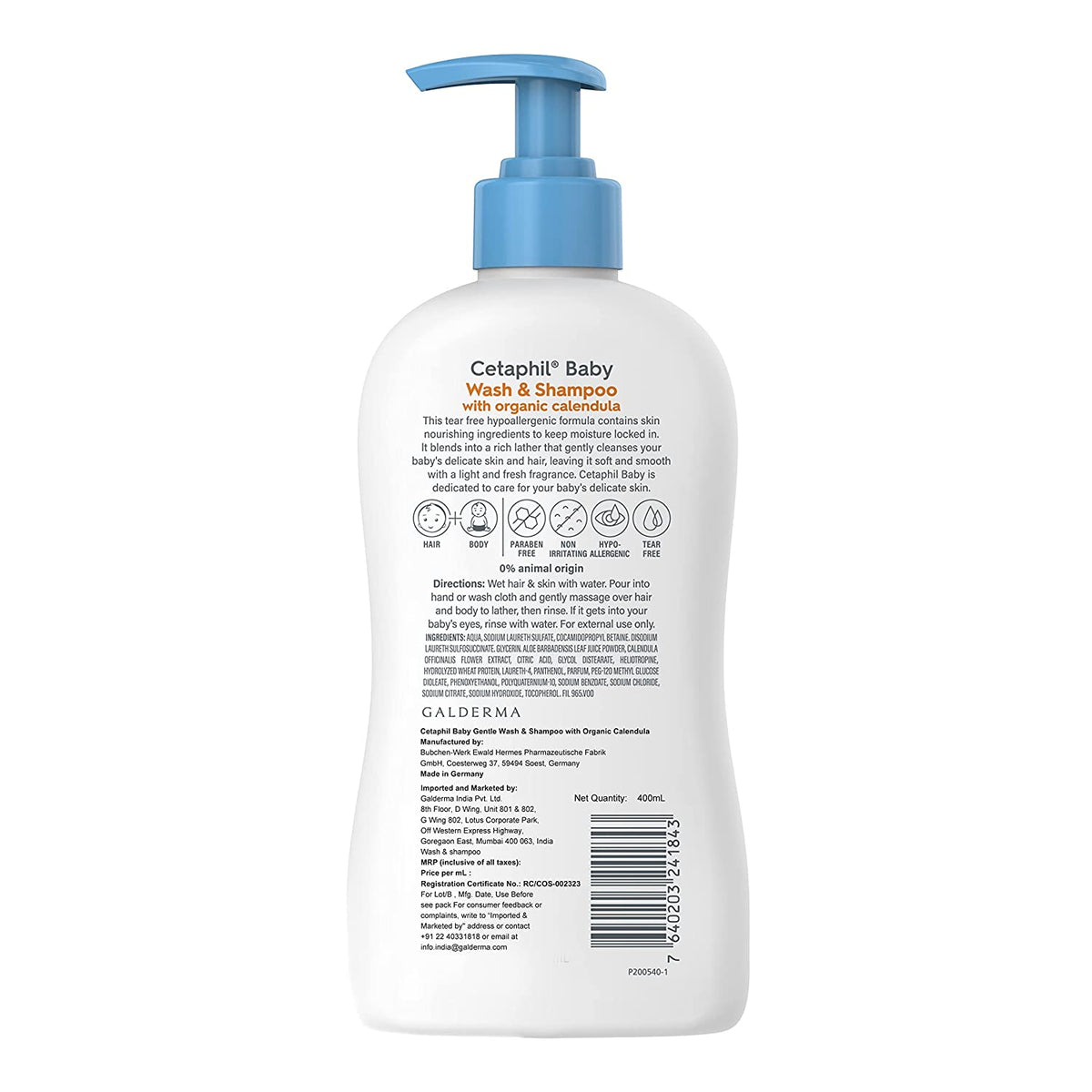 Cetaphil Baby Wash & Shampoo with Organic Calendula 400 ml