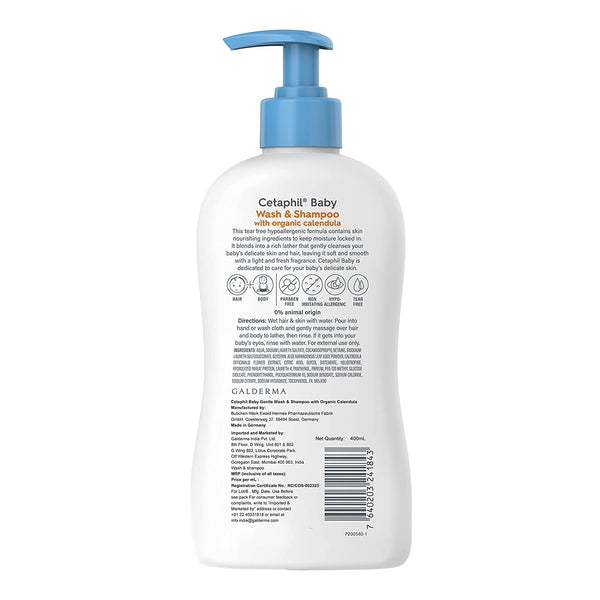 Cetaphil Baby Wash & Shampoo With Organic Calendula (400Ml)
