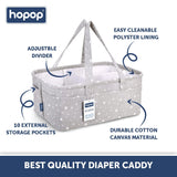 Hopop Baby Diaper Caddy Organiser 16 x 10 x 7 Inches Grey
