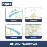 Hopop Adjustable Anti-Slip Baby Clothes Hangers Pack of 6 – Multicolo