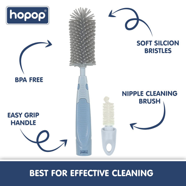 Hopop Bottle & Nipple Cleaning Brush - Assorted