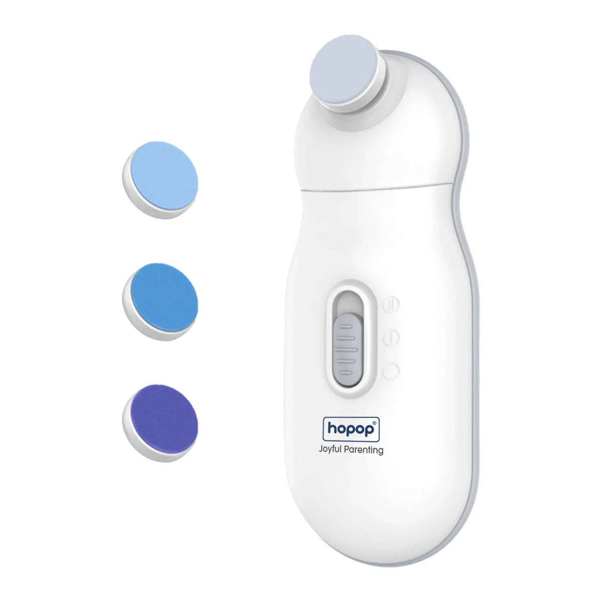 Hopop Electric Baby Nail Trimmer Safe & Silent Grooming with Storage Case 0M+ – White