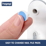 Hopop Electric Baby Nail Trimmer Safe & Silent Grooming with Storage Case 0M+ – White