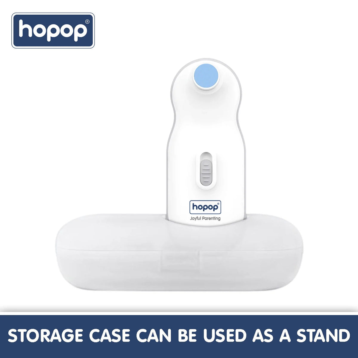 Hopop Electric Baby Nail Trimmer Safe & Silent Grooming with Storage Case 0M+ – White