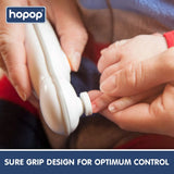 Hopop Electric Baby Nail Trimmer Safe & Silent Grooming with Storage Case 0M+ – White