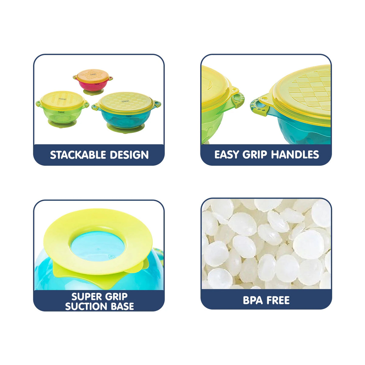 Hopop On-the-Go Snack Bowls - Set of 3