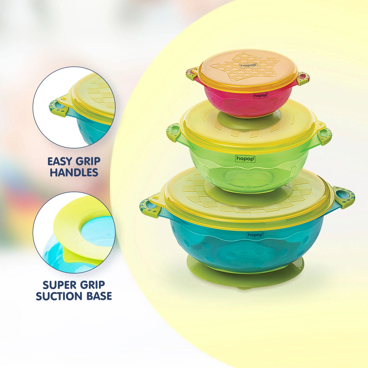 Hopop On-the-Go Snack Bowls - Set of 3