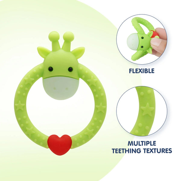 Hopop Easy Grip Giraffe Silicone Teether - Assorted Colour