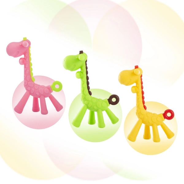 Hopop Giraffe Silicone Teether- Assorted - Assorted Colour